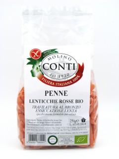 Organic red lentil penne